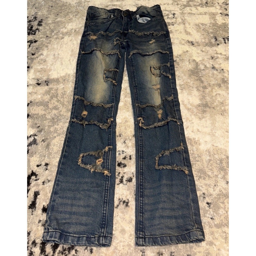 Encrypted Jeans Youth Big Boys Sz‎ 16 Distressed Skinny